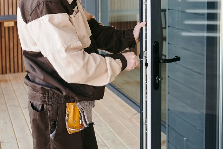 Cleaning And Polishing Glass Door Installation in Naperville, Illinois